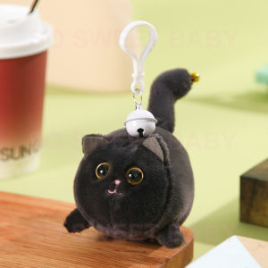 Plush Toy Keychain Hand Pull Wag Tail Plush Cat Wag Keychain Cat Plushie Doll Kids Gift Car Home Accessory 毛绒钥匙扣
