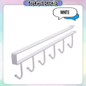 [Little B House] 6 Hooks Metal Under Shelf Hanger Cup Hanging Rack Holder Cabinet Storage Organizer 收纳挂架 Rak Dapur -KW55