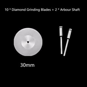 10pcs 20/30mm Mini Diamond Cutting Wheel Circular Saw Blade Grinding Disc With 2 Mandrel Shaft