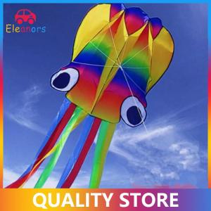 [Eleanor] 1 Set Giant Soft Kites For Adults Outdoor Toys Rainbow Colored 3D Octopus Soft Kite 4m Giant Kite With 100m Tire Line