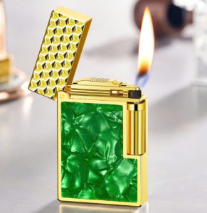 Bật Lửa Gas Đá Dupont Khảm Xà Cừ ( Xài Gas - Lửa Thường)