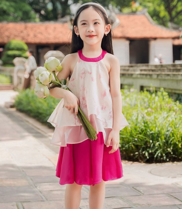 Váy trung thu cho bé gái công chúa elsa hàng sẵn bồng bềnh 3 lớp đầm bé