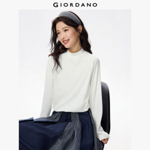 Giordano Beau Monde Women Mock neck raglan sleeve stretchy tee Free Shipping 13325788