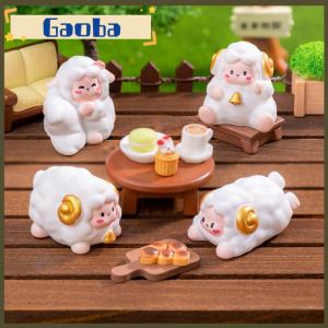 gaoba รูปปั้นแกะขนาดเล็กรูปแกะฟาร์มขนาดเล็กน่ารักภูมิทัศน์ไมโครแผงหน้าปัดรถบ้านเดสก์ท็อปเครื่องประดับ