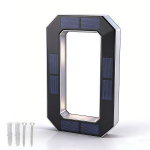 Solar door plate light with numbers 0-9 ABCD letter shape outdoor wall light with various styles rainproof decorative night light