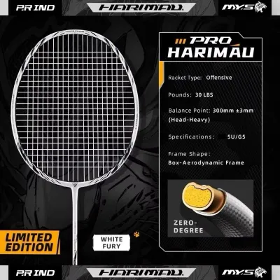 P.R IND Harimau Pro Offensive Badminton Racket 4UG5 / 5UG5 100%ORIGINAL PURUI / PR IND Sports Limited Edition