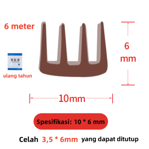 6M pintu dan jendela strip penyegelan kedap angin dan kedap suara TPE strip penyegelan karet anti-tabrakan strip penyegelan pintu dan jendela anti-tabrakan strip penyegelan pintu anti-pencurian