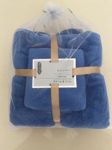 ผ้าเช็ดตัว  【🌸แพ็คคู่ 2ผืน🌸】 ห่อด้วยถุงแก้ว ผ้าขนหนู ชุดผ้าขนหนูอาบน้ำ ของขวัญ ชําร่วยงานแต่ง ผืนใหญ่+ผืนเล็ก