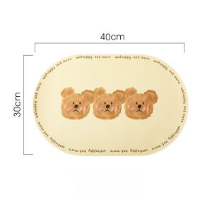 Anti Slip Waterproof Pet Food Mat Pet Feeding Little Bear Skin Bowl Mat Cute Insulation Mat Cat Dog Placemat