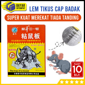 [Paket 10 Biji] Lem Tikus Papan Perangkap Lengket Cap Badak