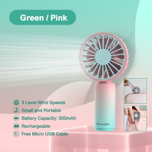 Mini Fan Portable and Lightweight 3 Speed Wind Hand Fan Rechargeable 4000mAh Battery