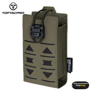 TOPTACPRO Tactical Radio Pouch for 148/152 MPU5 MOLLE Tactical Magazine Pouch for 556mm Quick Release Outdoor Hiking Camping Radio Pouch 8517