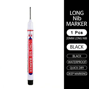 6Pcs/Set 20m Deep Hole Long Nib Head Markers For Metal Perforating Pen Waterproof Bathroom Woodworki
