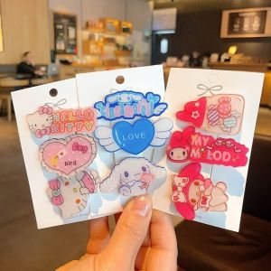 Sanrio Hello Kitty Cinnamoroll Kuromi Melody Cartoon Kawaii Girl Plush Hairpin Bangs Clip Cute Holiday Gifts Hair Decoration
