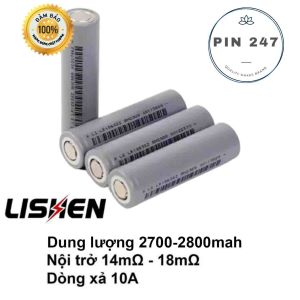 Cell Pin 18650 Lishen Xám Chính Hãng 2500mAh - 2800 mAh 5C Xả 10A - Pin Lisen Chính Hãng Loại Tốt