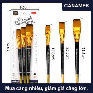 【CANAMEK】 3Pcs Nylon Sơn Bàn Chải Thiết Lập Cho Acrylic Dầu Và Màu Nước Sơn Nghệ Sĩ Chất Lượng Lông Mềm Cho Nghệ Thuật Nhà Trường Thủ Công Hội Thảo