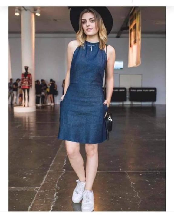 baao fashionable Style soft Denim dress Knee Length Sleeveless Dress Plus  Size Casual Denim Dress Sexy One Size Fits Up To Semi Large Dress - Lazada 