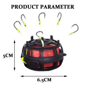 ZEEMIN Reverse Bottom Bait Cage String Hook Fishing Bait Cage Anti Bottom 6 Hooks PE Line Group Feeder Sinker Freshwater Fishing Pesca