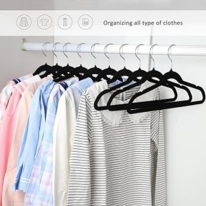 【SG Seller】Lab Cosi Cream Living Velvet Hangers Clothes Rack 10&50 Pcs kid Hanger Non Slip Skirt Hangers Closet Laundry Organizer