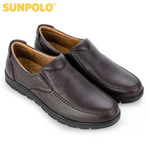 Giày Nam Da Bò Cao Cấp SUNPOLO MU1732 (Đen Nâu)