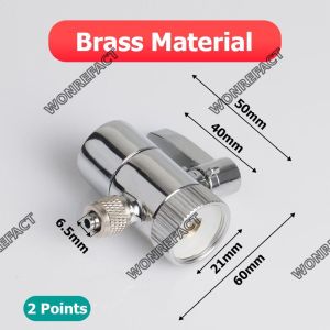 Faucet Diverter Valve 1/4 3/8 Inch Solid Brass Anti Rust 2 Way Switch Splitter For Kitchen Water Purifier Filter