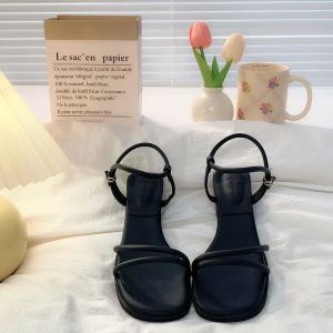 [Free Shipping] New Spring And Summer Thick-Soled Sandals For Women Versatile And Fashionable Casual Roman Sandals 2026 Available In Black And Silver
