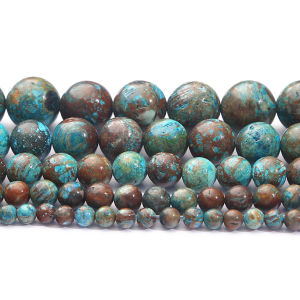 Natural Stone Sea Serpentine Round Loose Beads for DIY Jewelry Bead Bracelet 4/6/8/10/12mm