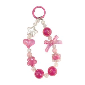 Gantungan Handphone Portable Bentuk Manik Mutiara Pita Liontin Gantungan Kunci Pergelangan Tangan Aksesories Hp Tas Mutiara SPM