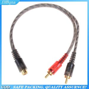 [COD] Car audio 1RCA female to 2RCA male Y splitter cable converter cord adapter cable