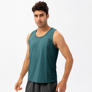 Lulu Spring and Summer Mens Sports Vest Loose T T-shirt Breathable Quick-Drying Workout Clothes Outdoor Running Training Waistcoat 21112