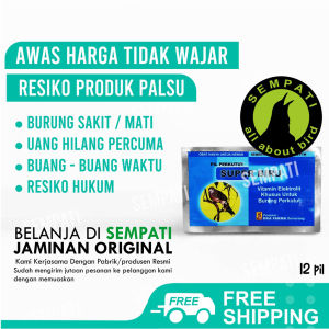 SEMPATI Pil Perkutut Super Biru Eka Farma Super Biru Pil Jamu Burung Perkutut Isi 12 Kapsul Vitamin Elektrolit Perkutut Puter Derkuku Gacor SPRBIRU