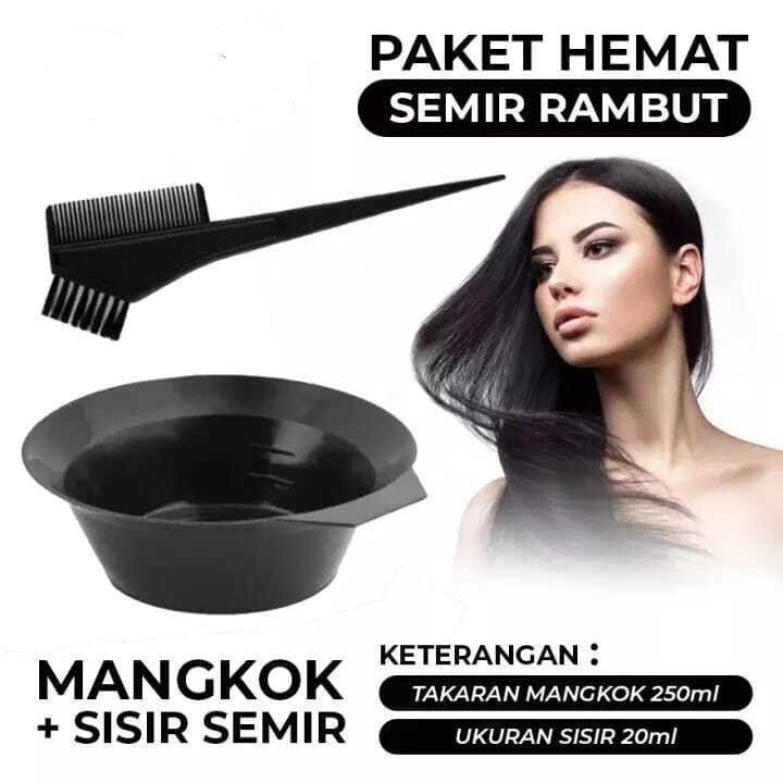 Alat Semir Rambut mangkuk dan Sisir Cat Rambut Peralatan Salon | Lazada ...