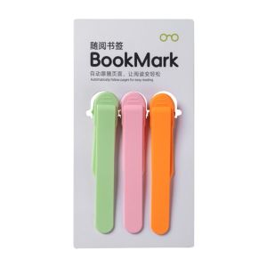 KAKA 3/6pcs Simple Silicone Bookmark Practical Non-Deforming Automatic Bookmark INS Creative Book Spare Parts School Office Supply