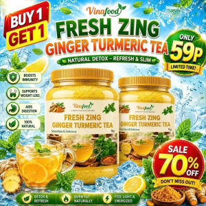[BUY 1 GET 1] Fresh Zing Ginger Turmeric Tea with Mint Lemon grass | Premium Herbal Tea Blend