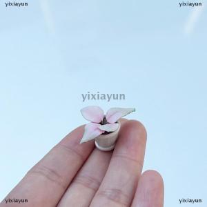 [COD] yixiayun 2PCS 1:12 Dollhouse Furniture Accessories Scenery Decoration Mini Plants Small Flower Pots Interior Decoration Clay