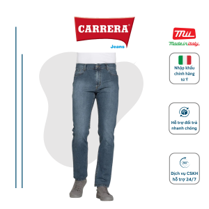 Quần Jeans Nam Carrera Jeans 5 Túi Màu Xanh Chất Cotton Elastan Cao Cấp - Nhập Khẩu Chính Hãng Từ Ý - 7000930A_710