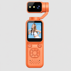 NEWMSNR 1080P Handheld Vlogging Camera Mini Portable Video Recorder with 180 Degree Rotating Lens LCD Screen Built In Microphone 1300mAh Rechargeable Battery Type C Charging Loop Recording Time Lapse for Travel Selfies Family Trips and Daily Video Diaries
