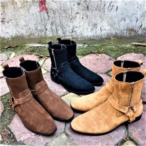 Giày da nam Harness Boots Da Bò Lộn Cao Cấp Đế Cao Su Êm Cực Bền Made in VIETNAM - BẢO HÀNH 12 THÁNG