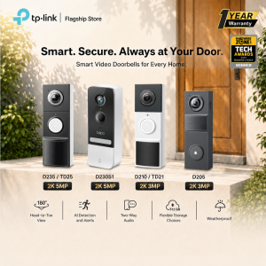 TP-Link Smart Doorbell Long Battery Life Waterproof Wireless with 2K 5MP Wifi Camera Tapo D235/D230S1/D210/D205