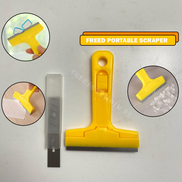 Portable Scraper DEDING Bukan Camel Pisau Kape Kp Scrap Scrab Sekrap Skrap Karet Alat Pembersih Lantai Kaca Ubin Cermin Keramik Gedung Merk DEDING Cutter Serbaguna By Satria Teknik