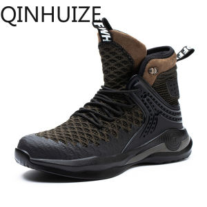 QINHUIZE New safety shoes mens steel toe cap anti-smashing and piercing protective work shoes safety boots
