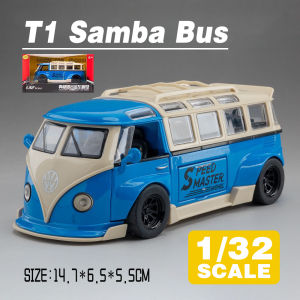 LEO 1:32 Volkswagen T1 Samba Bus Metal Diecast Alloy Toy Car Model Trucks For Kids Toys Vehicles Hobbies Collectio