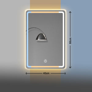 ZAM0T0 LED Bathroom Mirror with 3-Color Stepless Dimming Single touch Hotel Bathroom Washbasin Smart Mirror 40*60/50*70/60*80/70*90/100*75/120*75cm Customizable Compensation for damage