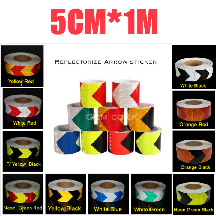 CPA Reflectorize Arrow Pattern Reflective Sticker Safety Warning Tape ...