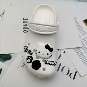 10Pcs/Set Shoes Charms Shoes Accessories Cute KT Cat Detachable Shoe Buckle Decoration Set for Hole Rubber Clogs