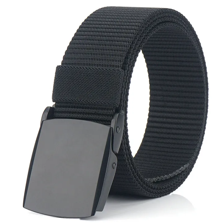 🇸🇬 (110/120cm) Men Metal Buckle Head Canvas Nylon Automatic Tactical ...