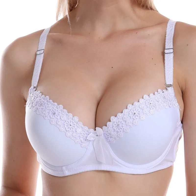 Xiushiren Thick Mold Cup Shaped Padded Bra Double Push Up