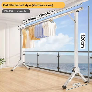 Drying Rack Sampayan Ng Damit Heavy Duty 1.6M/2M/2.4M Clothes Hanging Rack Adjustable Foldable Laundry Rack Sampayan Stainless Steel Hanger Stand Indoor And Outdoor Hanger Organizer Holder#lf100