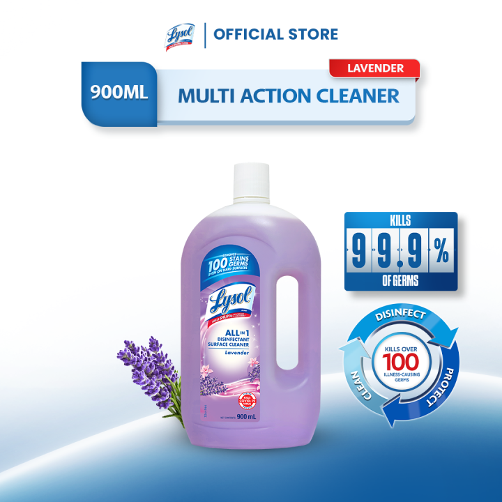 Lysol Multi Action Cleaner Antibacterial Lavender Scent 900 mL