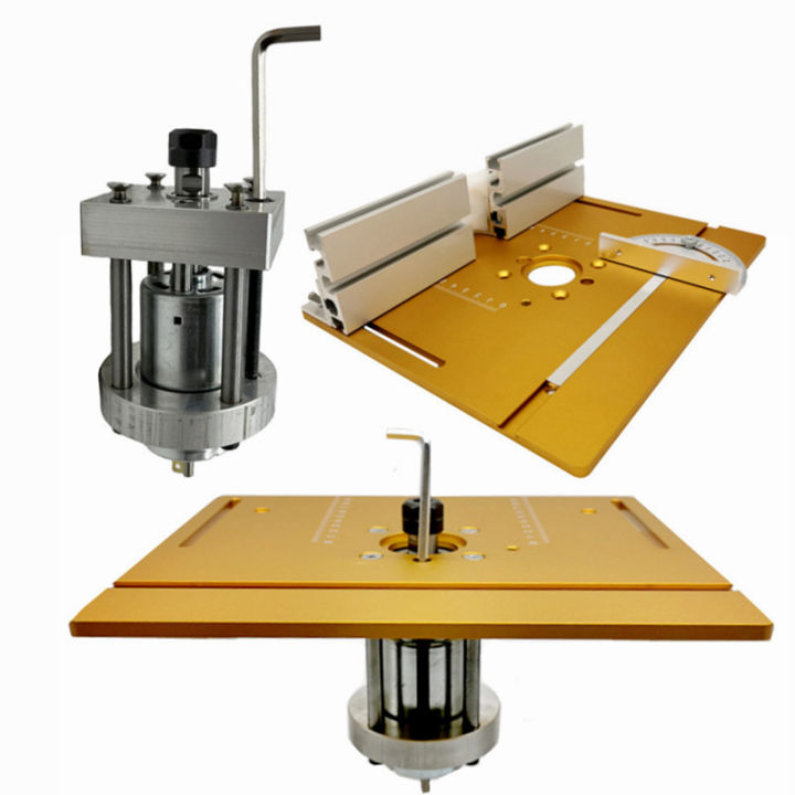 Router Lift Spindle and Aluminum Router Table Insert Plate W ER11